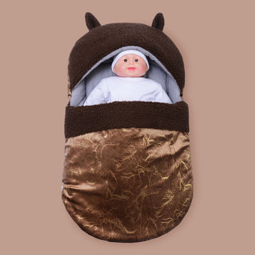 Texture Velvet/ Sherpa Carry nest-Brown