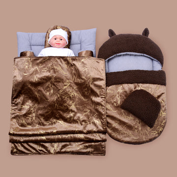 Texture Velvet/ Sherpa Baby Set-7 pcs- Brown