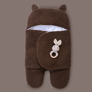 Winter Baby Swaddle Leggy/ Baby Blanket Wrap-Brown